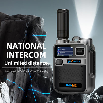 OMIZN M5 Global Walkie Talkie Unlimited Range, 4G LTE PoC Two Way Radio with AES256 Encryption Flashlight for Outdoor