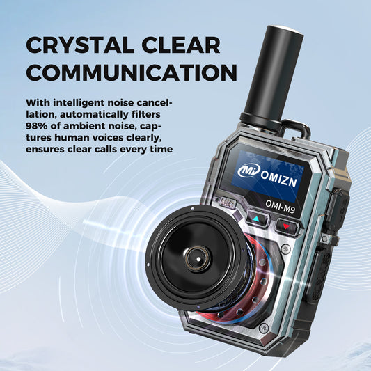 OMIZN M9 4G LTE Global Walkie Talkies – Long-Range Nationwide Communication, 5000+ km Coverage, No Monthly Fees