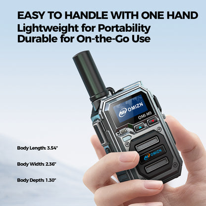 OMIZN M9 4G LTE Global Walkie Talkies – Long-Range Nationwide Communication, 5000+ km Coverage, No Monthly Fees
