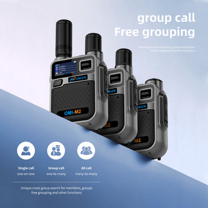 OMIZN M5 Global Walkie Talkie Unlimited Range, 4G LTE PoC Two Way Radio with AES256 Encryption Flashlight for Outdoor