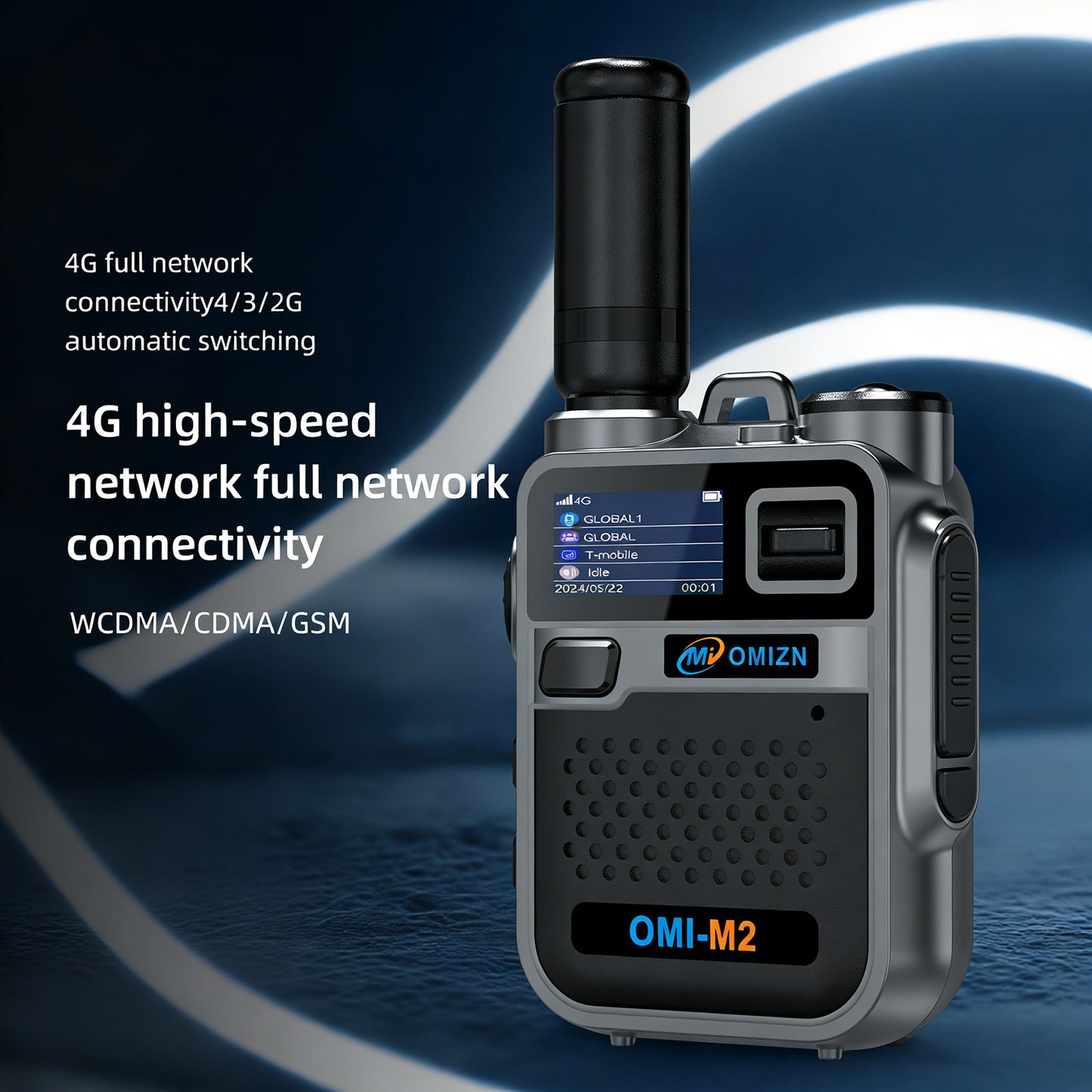 OMIZN M5 Global Walkie Talkie Unlimited Range, 4G LTE PoC Two Way Radio with AES256 Encryption Flashlight for Outdoor