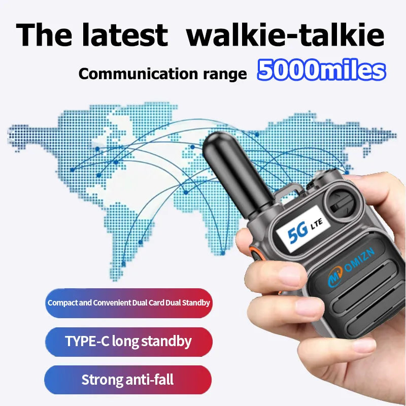 OMIZN M5 4G LTE Global Walkie Talkie – Unlimited Range Two Way Radio with Nationwide & International Coverage