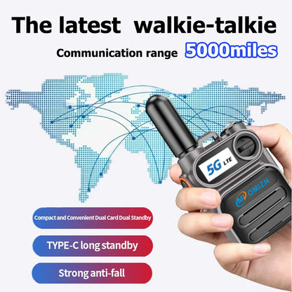 OMIZN M5 4G LTE Global Walkie Talkie – Unlimited Range Two Way Radio with Nationwide & International Coverage