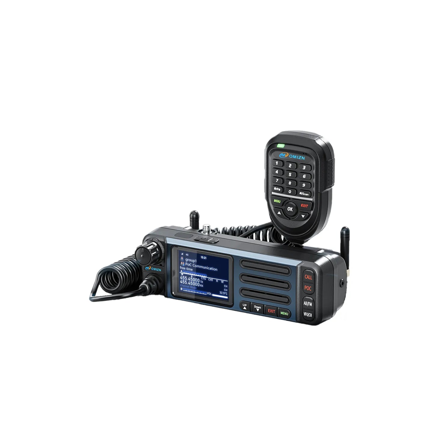 OMIZN CT5 UHF/4G Transceiver Mobile Radio Unlimited Range Dual Band 35W Android Vehicle Car Radio Zello RealPTT Repeater GPS